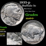 1935-p Buffalo Nickel 5c Grades Choice+ Unc
