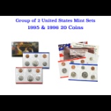 Group of 2 United States Mint Set in Original Government Packaging! From 1995-1996 with 21 Coins Ins