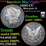 ***Auction Highlight*** 1890-CC Morgan Dollar $1 Graded ms63+ DMPL By SEGS (fc)