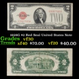 1928G $2 Red Seal United States Note Grades vf++