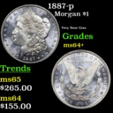 1887-p Morgan Dollar $1 Grades Choice+ Unc