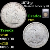 1872-p Seated Liberty Dollar $1 Graded vf25 By SEGS