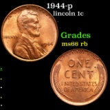 1944-p Lincoln Cent 1c Grades GEM+ Unc RB