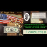 2003A $2 Federal Reserve Note, Uncirculated 2009 BEP Folio Issue (Atlanta, GA) Grades Gem CU