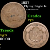 1857 Flying Eagle Cent 1c Grades vg, very good