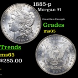 1885-p Morgan Dollar $1 Grades GEM Unc