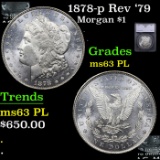 1878-p Rev '79 Morgan Dollar $1 Graded ms63 PL By SEGS