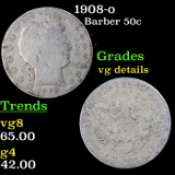 1908-o Barber Half Dollars 50c Grades vg details