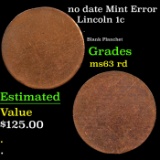 no date Lincoln Cent Mint Error 1c Grades Select Unc RD