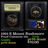 Proof 1991-S Mount Rushmore Modern Commem Half Dollar 50c Graded GEM++ Proof Deep Cameo By USCG