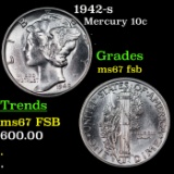 1942-s Mercury Dime 10c Grades GEM++ FSB