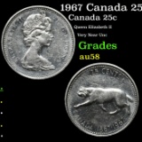 1967 Canada 25 Cents 25c KM-68 Grades Choice AU/BU Slider