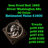 ***Auction Highlight*** Full Roll Of 1953 Proof Silver Washington Quarters 25c 40 Coins (fc)