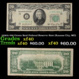 1950A $20 Green Seal Federal Reserve Note (Kansas City, MO) Grades xf