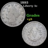1893 Liberty Nickel 5c Grades vg, very good