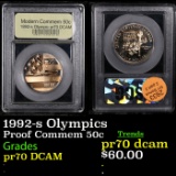 Proof 1992-s Olympics Modern Commem Half Dollar 50c Graded GEM++ Proof Deep Cameo By USCG