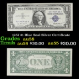 1957 $1 Blue Seal Silver Certificate Grades Choice AU/BU Slider