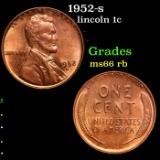 1952-s Lincoln Cent 1c Grades GEM+ Unc RB