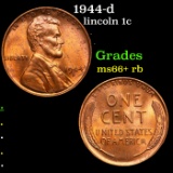 1944-d Lincoln Cent 1c Grades GEM++ RB