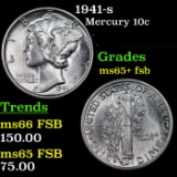 1941-s Mercury Dime 10c Grades GEM+ FSB