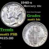 1940-s Mercury Dime 10c Grades GEM FSB