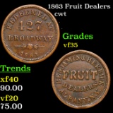 1863 Fruit Dealers Civil War Token 1c Grades vf++