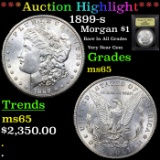 ***Auction Highlight*** 1899-s Morgan Dollar $1 Graded GEM Unc By USCG (fc)