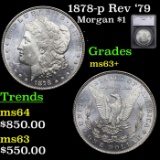 1878-p Rev '79 Morgan Dollar $1 Graded ms63+ By SEGS