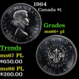 1964 Canada Dollar $1 Grades GEM++ PL