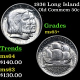 1936 Long Island Old Commem Half Dollar 50c Grades Select+ Unc