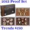 2012 United States America The Beautiful Quarters Proof Set 5 Coins