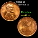 1937-d Lincoln Cent 1c Grades Choice Unc RD