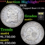 ***Auction Highlight*** 1831 Capped Bust Half Dime 1/2 10c Graded Select+ Unc BY USCG (fc)