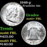 1948-p Franklin Half Dollar 50c Grades GEM+ FBL
