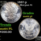 1887-p Morgan Dollar $1 Grades Choice Unc PL