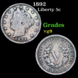 1892 Liberty Nickel 5c Grades vg, very good