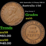 1933 Australia 1/2 Penny KM-22 Grades Choice AU