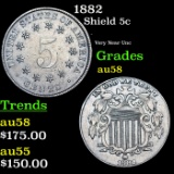 1882 Shield Nickel 5c Grades Choice AU/BU Slider