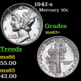 1942-s Mercury Dime 10c Grades GEM+ Unc