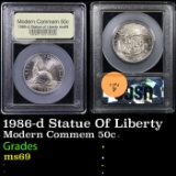 1986-d Statue Of Liberty Modern Commem Half Dollar 50c Graded GEM+++ Unc By USCG