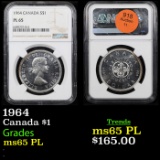 NGC 1964 Canada Dollar $1 Grades Choice Unc PL BY NGC