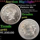 Proof ***Auction Highlight*** 1868 Pattern Dime 10c Judd-647 R-7 Graded Gem Proof BY USCG (fc)