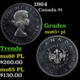 1964 Canada Dollar $1 Grades GEM+ PL