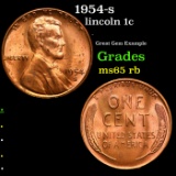 1954-s Lincoln Cent 1c Grades GEM Unc RB