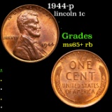 1944-p Lincoln Cent 1c Grades Gem+ Unc RB