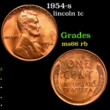 1954-s Lincoln Cent 1c Grades GEM+ Unc RB