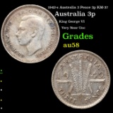 1942-s Australia 3 Pence 3p KM-37 Grades Choice AU/BU Slider