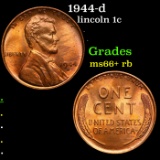 1944-d Lincoln Cent 1c Grades GEM++ RB