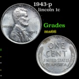 1943-p Lincoln Cent 1c Grades GEM+ Unc