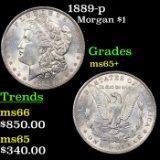 1889-p Morgan Dollar $1 Grades GEM+ Unc